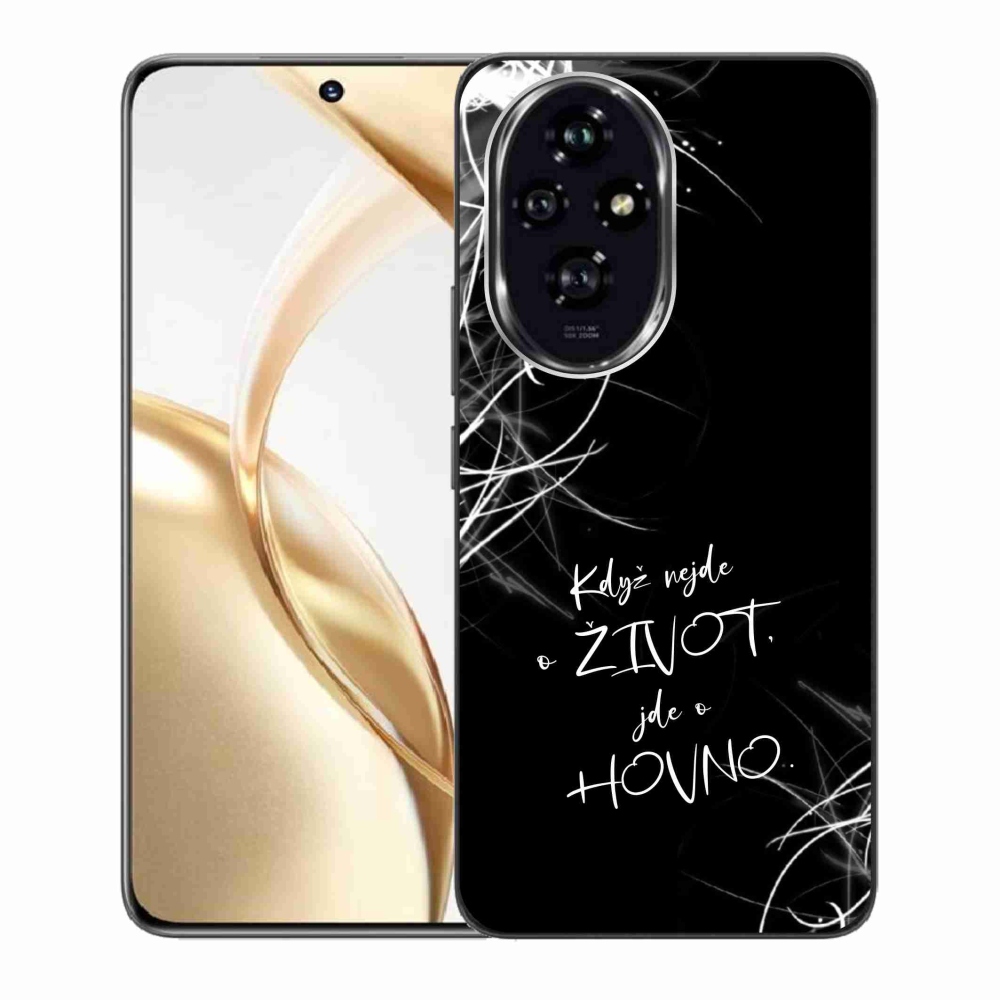 Gél borító mmCase a Honor 200 5G készülékhez - vicces szöveg 16 fekete háttér