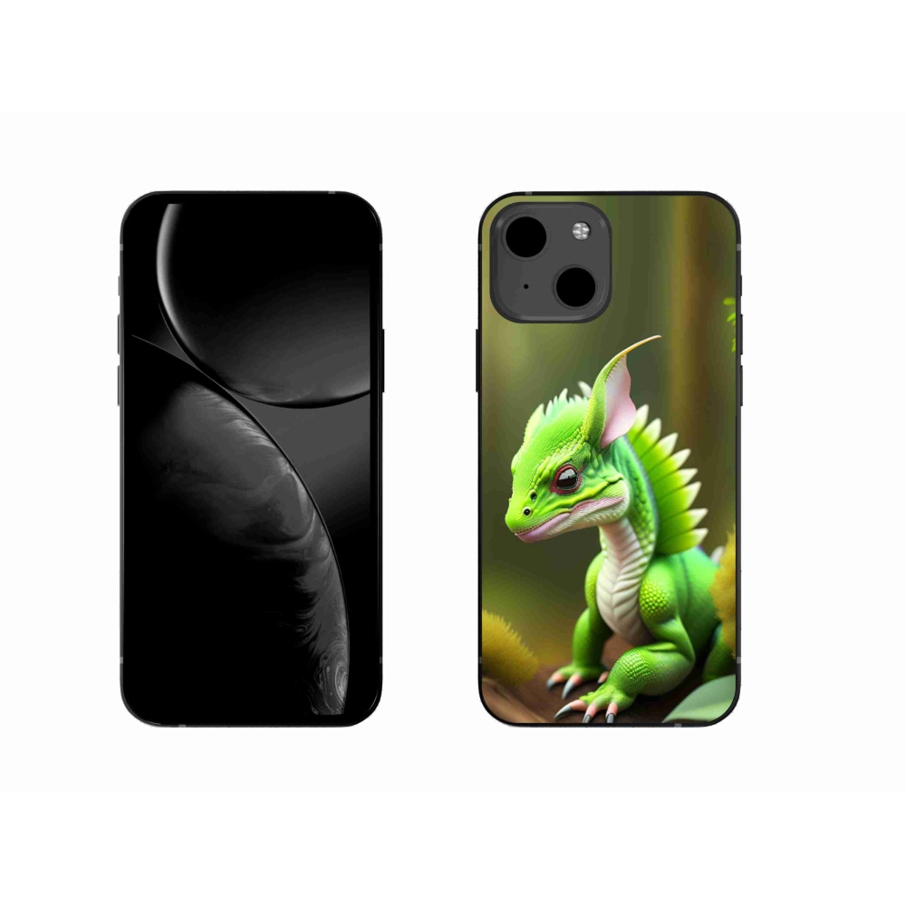 Zselés borítás mmCase iPhone 13 készülékhez - zöld sárkány