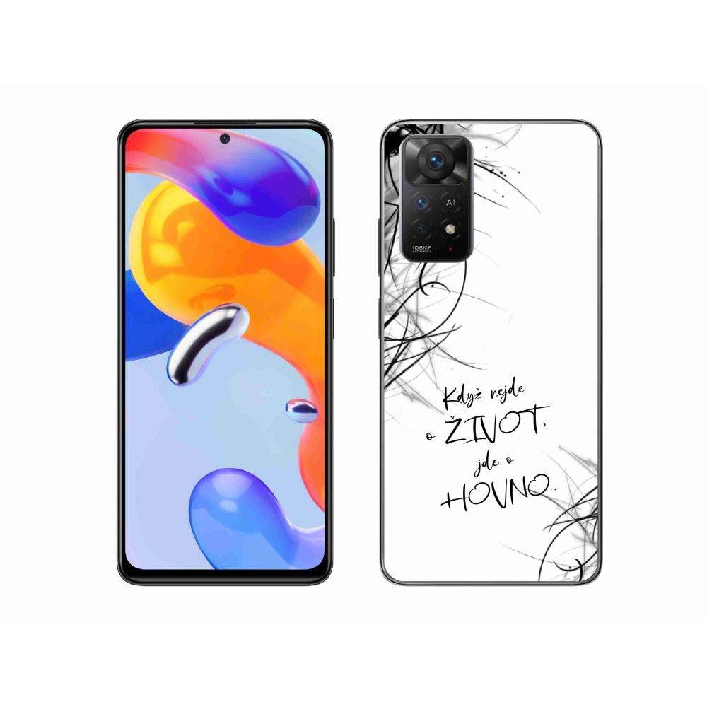 Gél borító mmCase a Xiaomi Redmi Note 11 Pro 4G/5G számára - vicces szöveg 16 fehér háttérrel