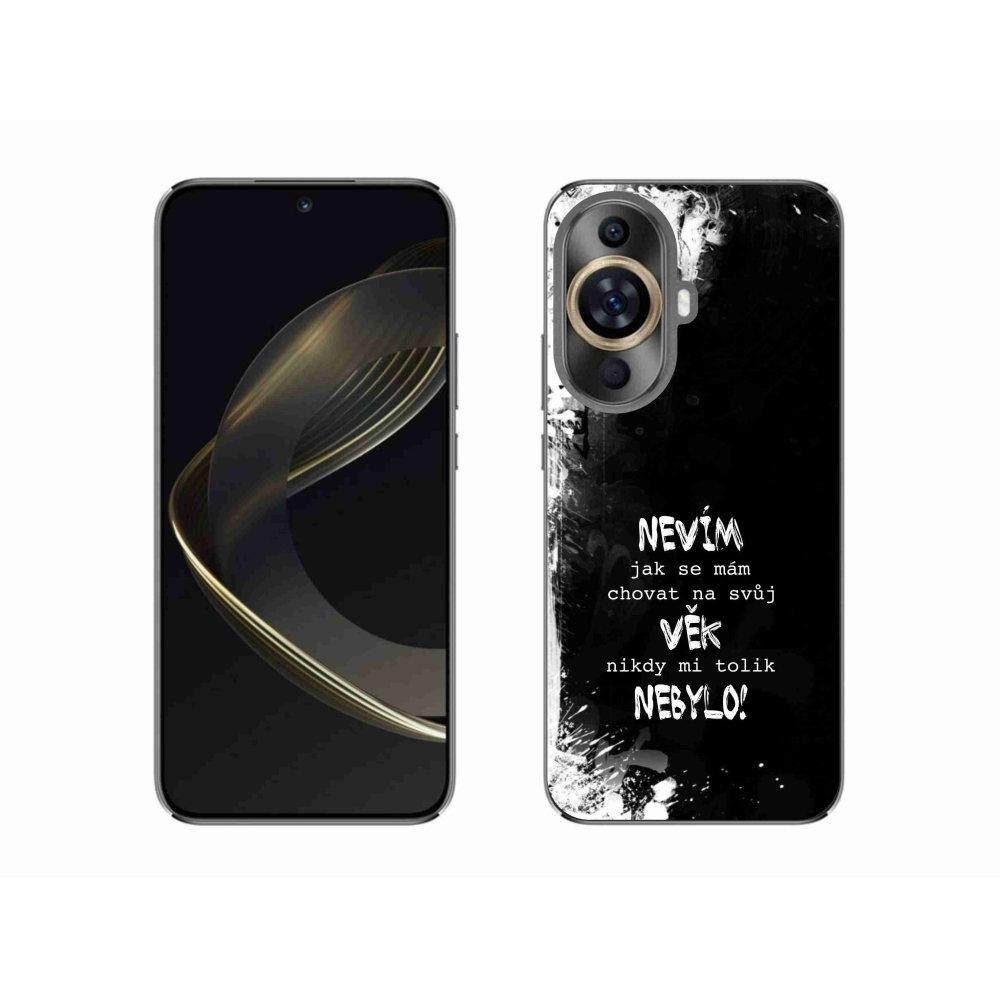 Gél borító mmCase a Huawei Nova 11 készülékhez - vicces szöveg 14 fekete háttér