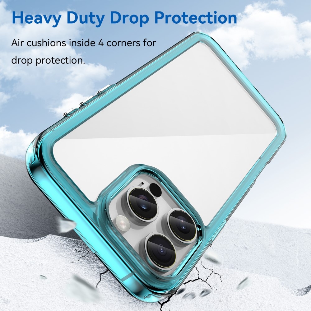 Gél tok fix hátlappal iPhone 16 Pro Max készülékhez - világoskék