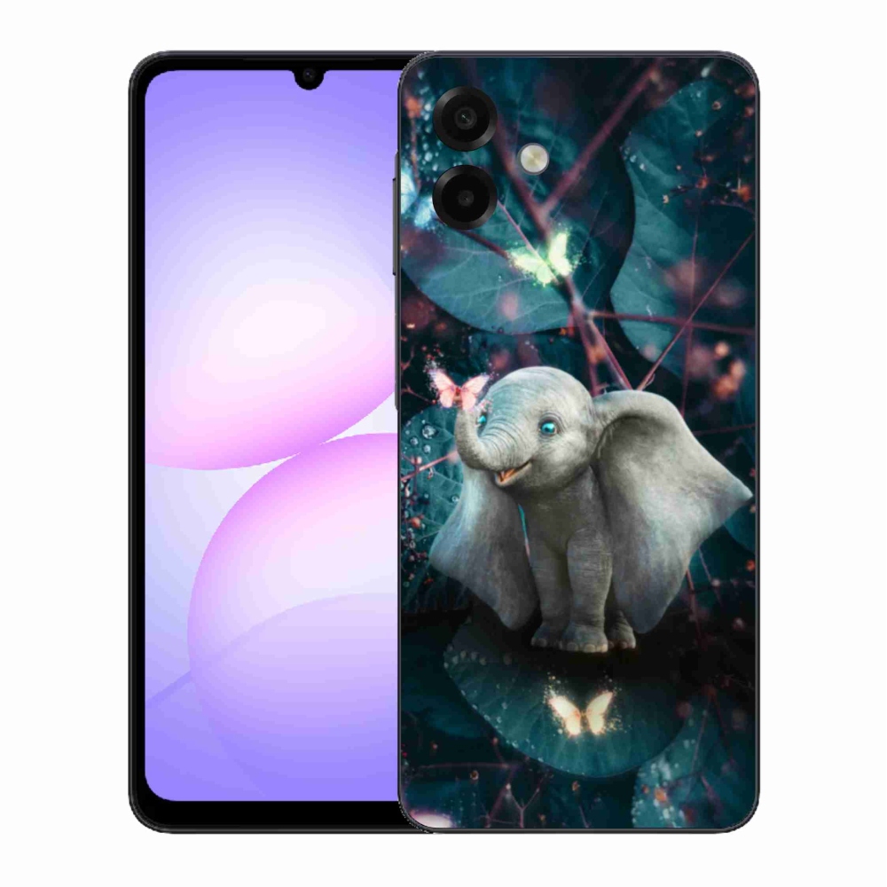 Gél borítás mmCase Samsung Galaxy A07 4G - aranyos elefánthoz