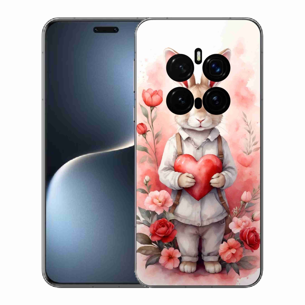Zselés borítás mmCase a Honor Magic 7 Pro 5G számára - nyúl szívvel
