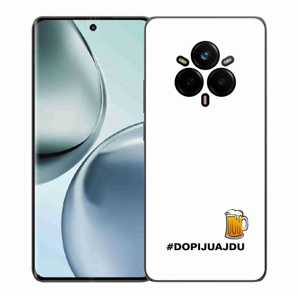 Gél borítás mmCase a Realme 14 Pro+ 5G számára - sör motívum 1 fehér háttér