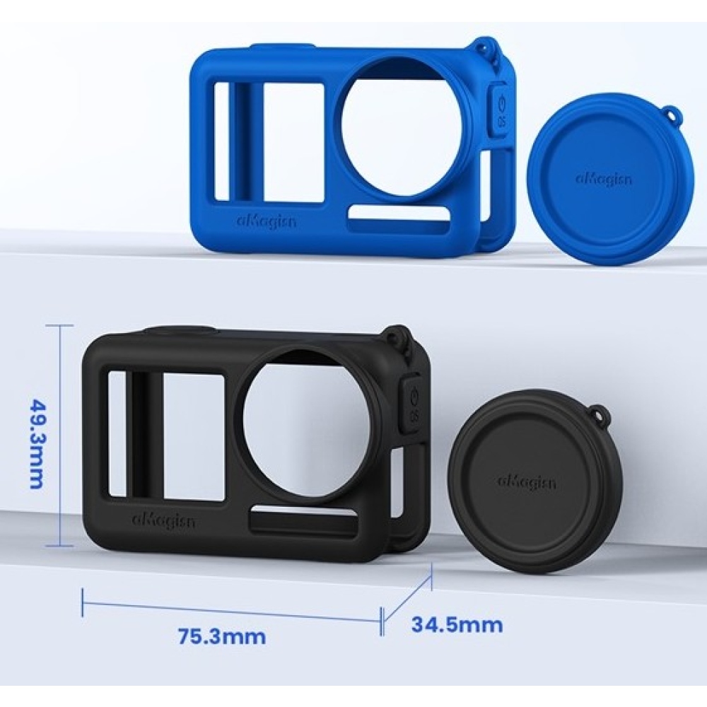 AMAGISN szilikon védőtok DJI Osmo Action 4 és Action 3 kamerákhoz - kék