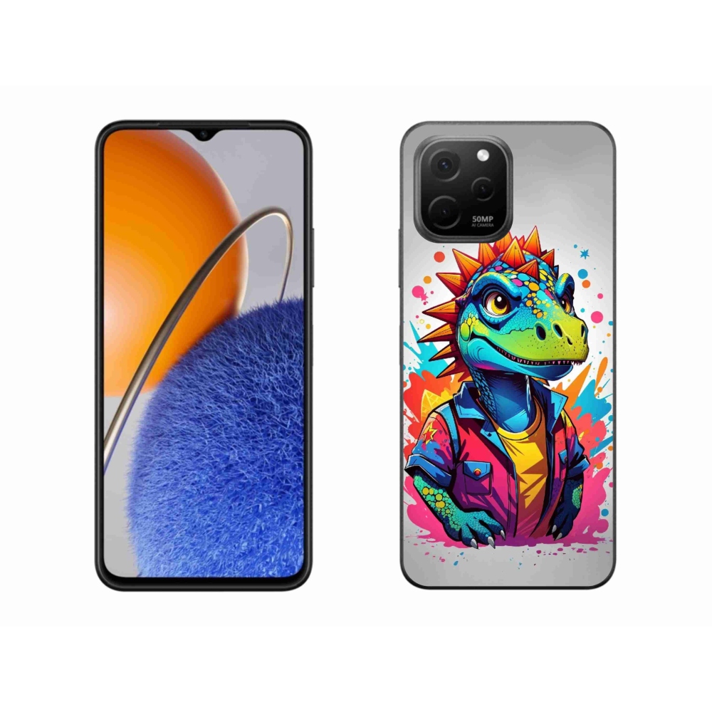 Gél borító mmCase a Huawei Nova Y61 készülékhez - színes dinoszaurusz