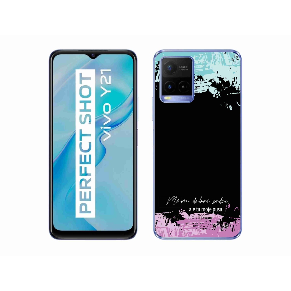 Gél borító mmCase a Vivo Y21/Y21s/Y33s modellhez - vicces szöveg 3 fekete háttérrel