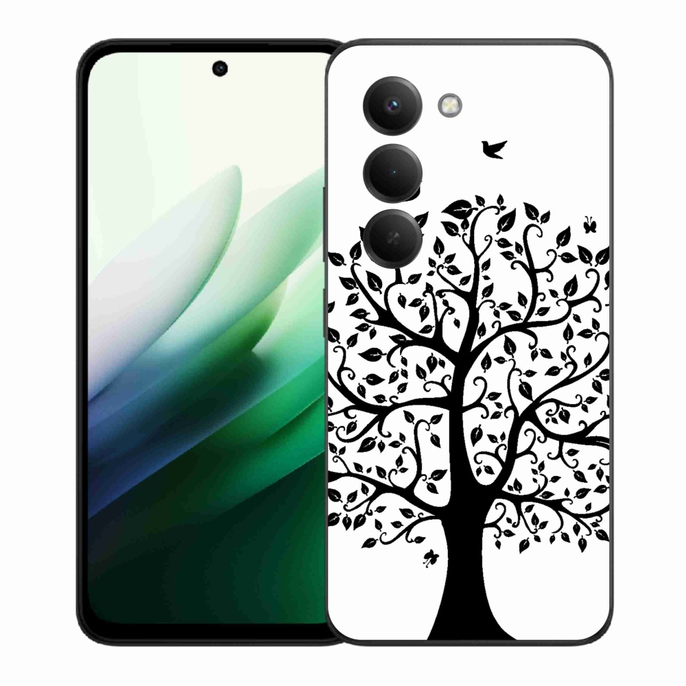 Gél borítás mmCase a Xiaomi Redmi 15 5G-hez - fekete és fehér fa