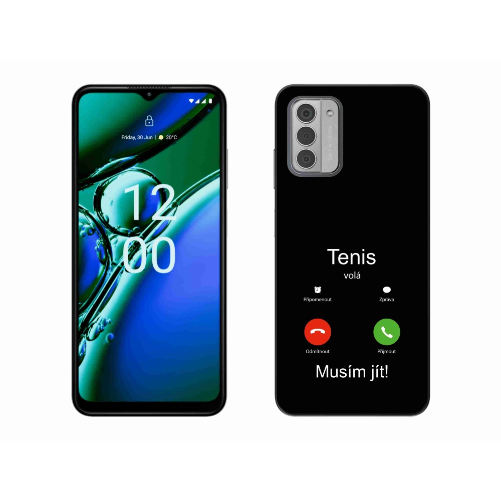 Zselés borítás mmCase a Nokia G42 készülékhez - teniszhívások fekete háttérrel