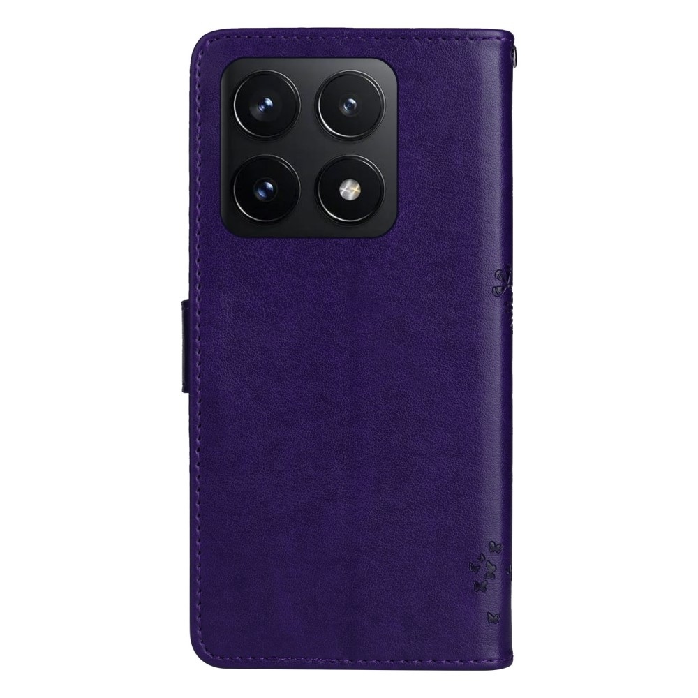 Fák könyv tok Xiaomi 14T-hez - sötétlila