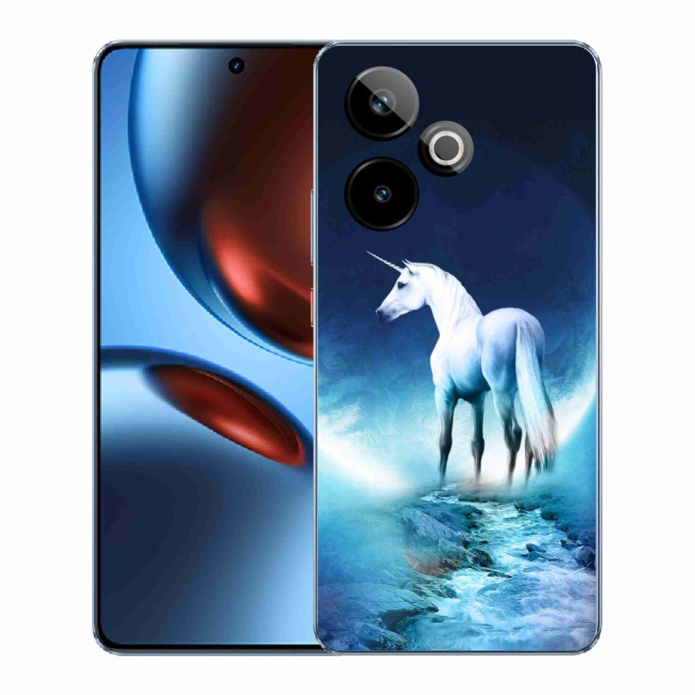 Gél borítás mmCase a Realme GT 7 5G/GT 7T 5G számára - fehér egyszarvú