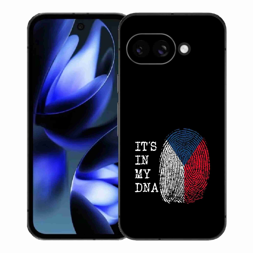 Zselés borítás mmCase a Google Pixel 9a - zászlós ujjlenyomat fekete háttérrel