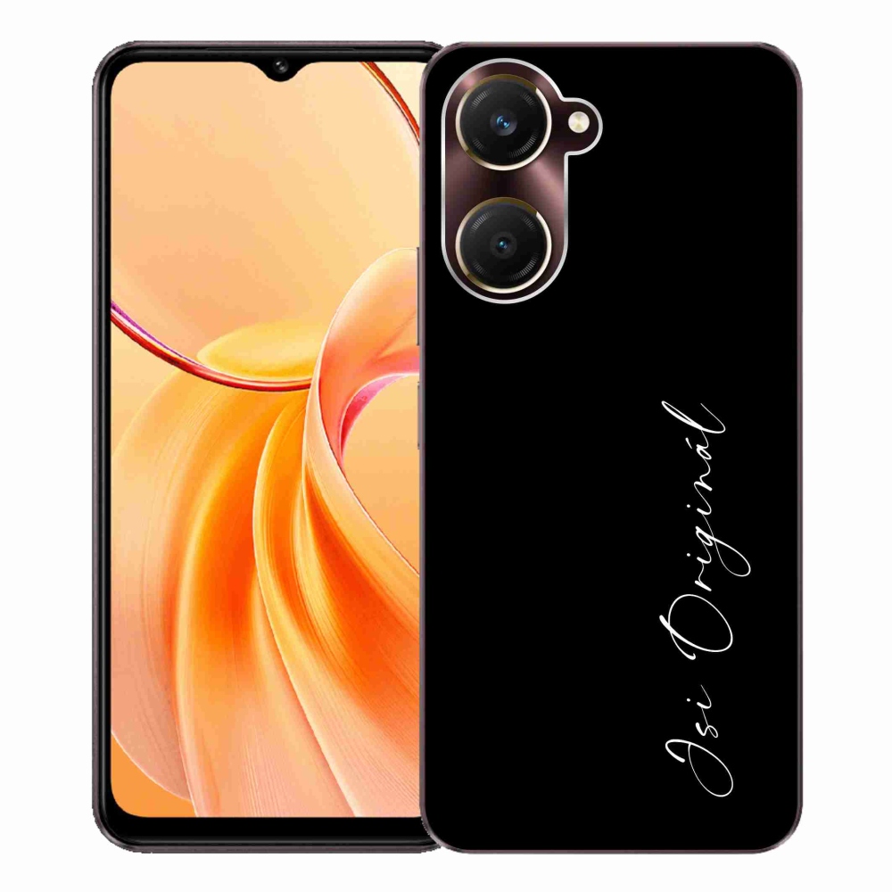 Gélburkolat mmCase a Vivo Y28s 5G-n - te vagy az eredeti fekete háttér