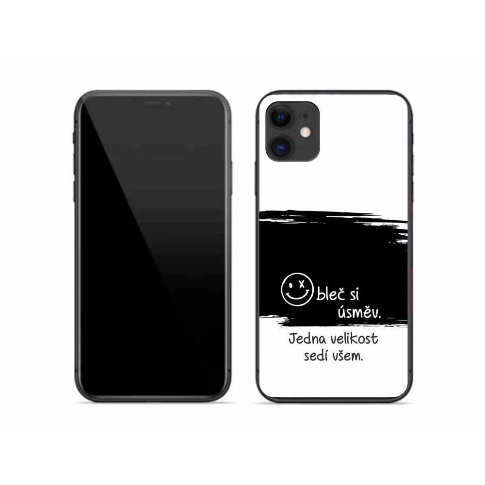 Gél borítás mmCase iPhone 11 készülékhez - vicces szöveg 8 fekete-fehér háttérrel