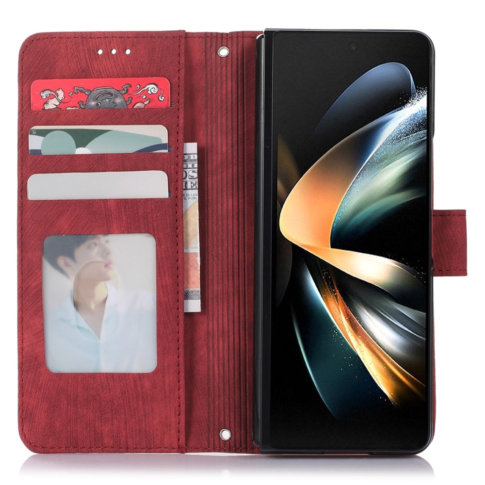 Tárcás könyvtáska Samsung Galaxy Z Fold5 5G - piros