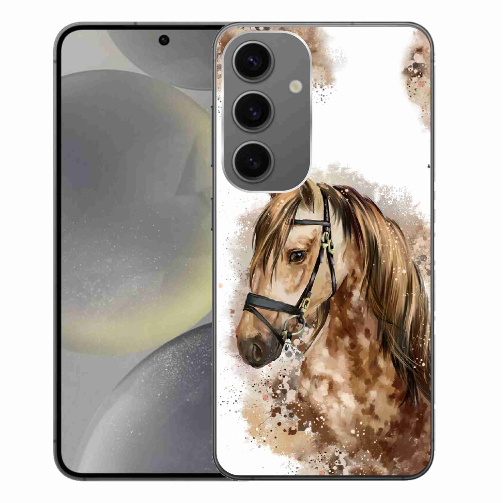 Zselés borítás mmCase Samsung Galaxy S24+ - barna rajzfilm lóhoz