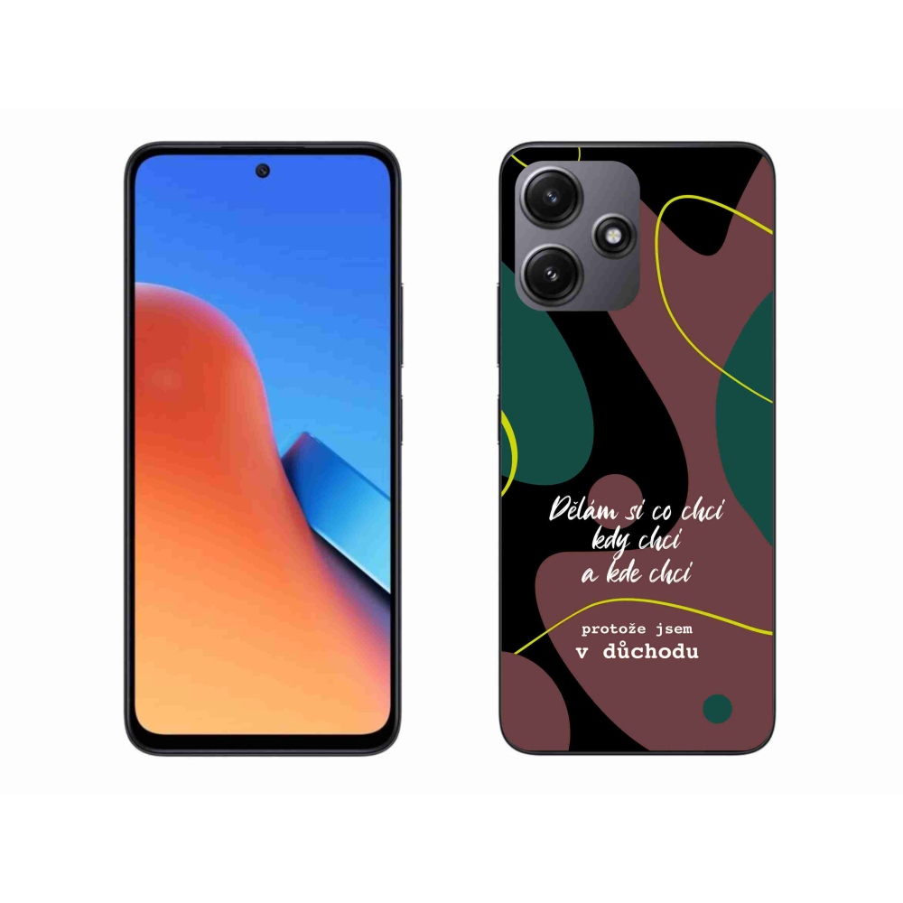 Gél borító mmCase a Xiaomi Redmi 12 5G-hez - vicces szöveg 10 fekete háttérrel