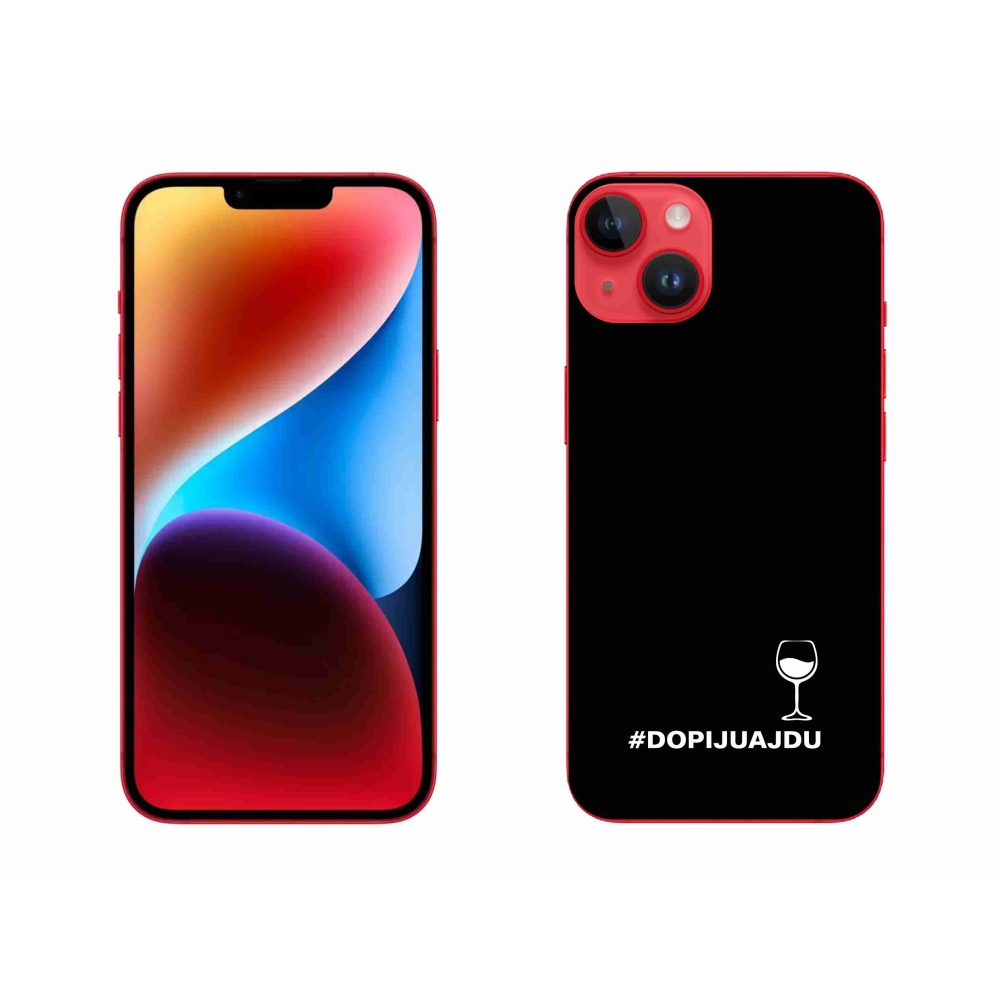 Gél borító mmCase iPhone 14 Plus készülékhez - bor motívum fekete háttér