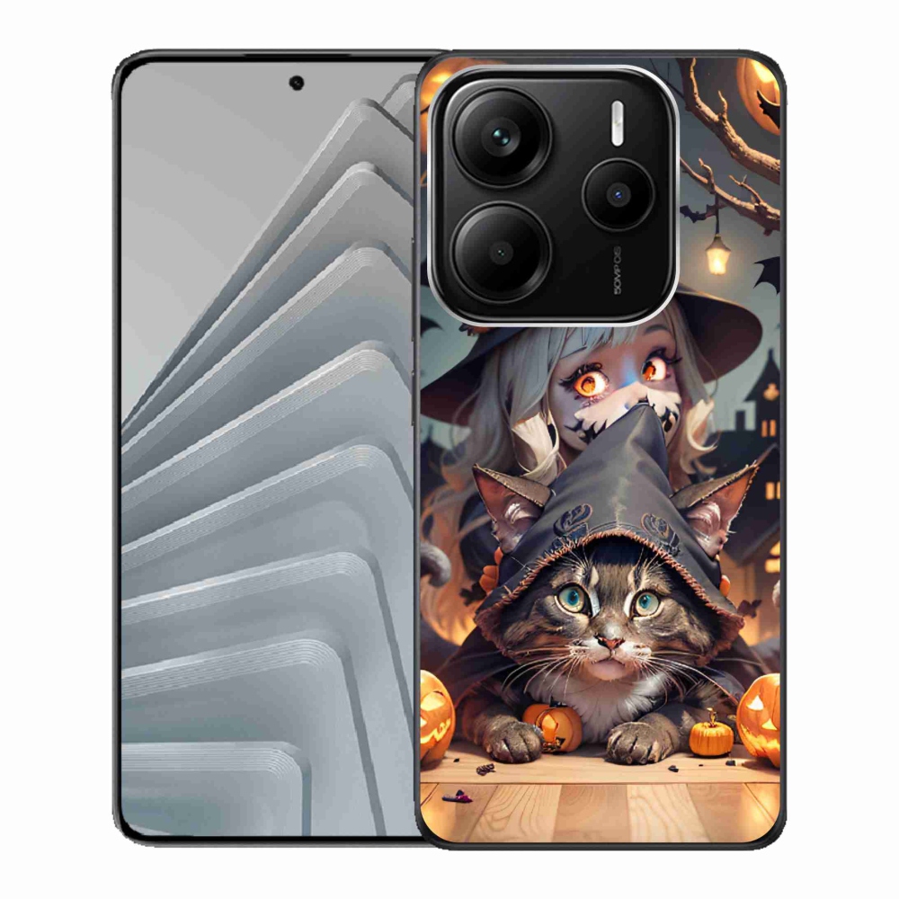 Gél borítás mmCase a Xiaomi Redmi Note 14 5G-hez - boszorkány macskával