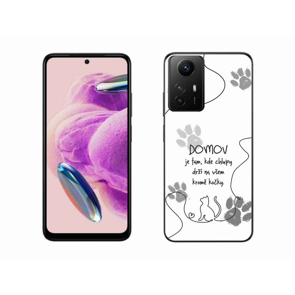 Gél borító mmCase a Xiaomi Redmi Note 12S-hez - macska motívum fehér háttérrel