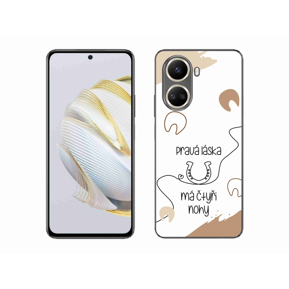 Gél borító mmCase a Huawei Nova 10 SE-hez - ló motívum fehér háttérrel