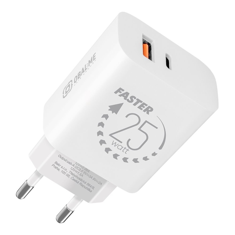 Csomag:ME utazási töltő USB-A + USB-C 25W fehér