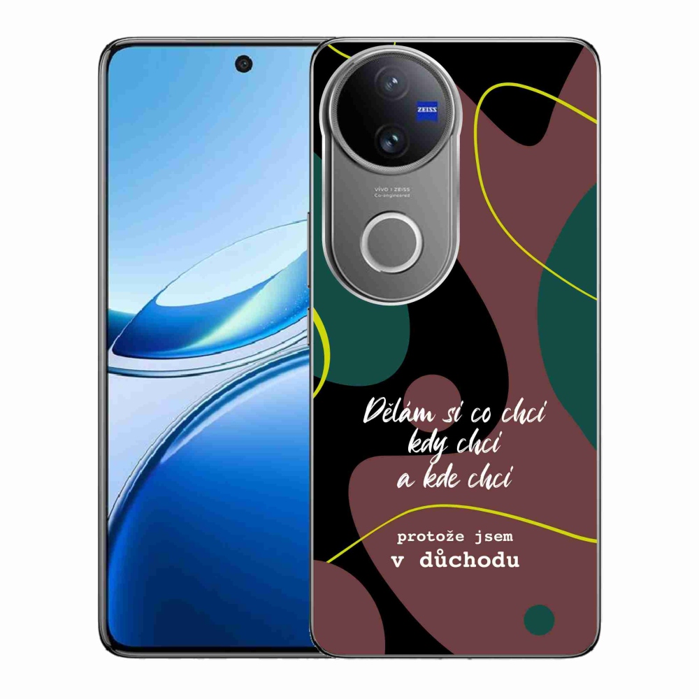 Gél borító mmCase a Vivo V50 5G készülékhez - vicces szöveg 10 fekete háttér