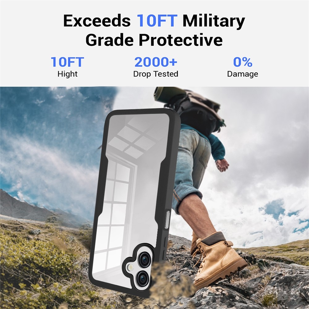 Akril zselés tok a Samsung Galaxy A07 4G képernyővédő keretével - fekete