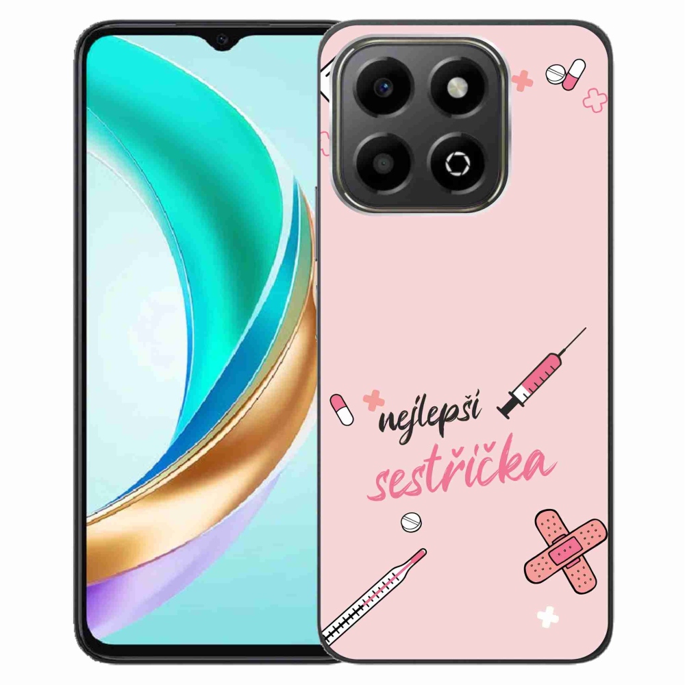 Gél borító mmCase a Honor X6b - legjobb kishúg rózsaszín háttérrel