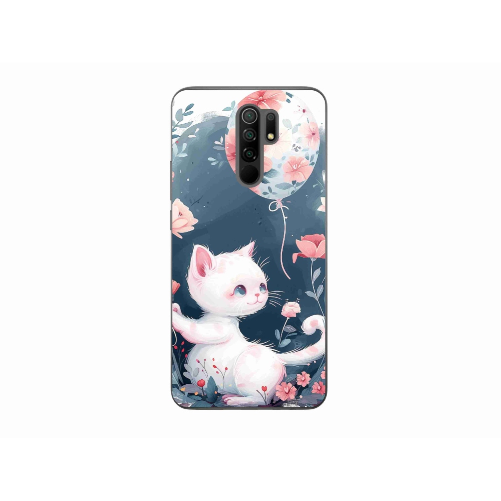 Gél borítás mmCase a Xiaomi Redmi 9-hez - cica lufival