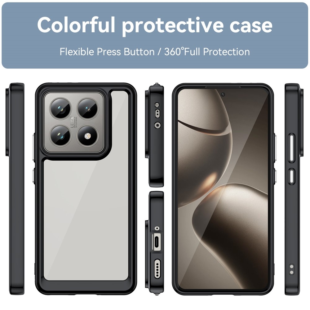 Gél tok rögzített hátlappal Xiaomi 14T/14T Pro készülékhez - fekete