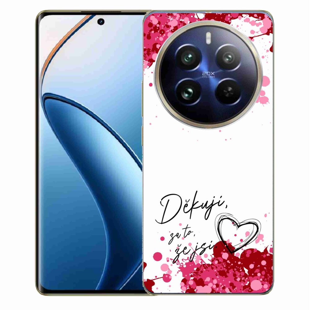 Gél borítás mmCase a Realme 12 Pro 5G/12 Pro+ 5G - szerelem szöveg 2 fehér háttérrel