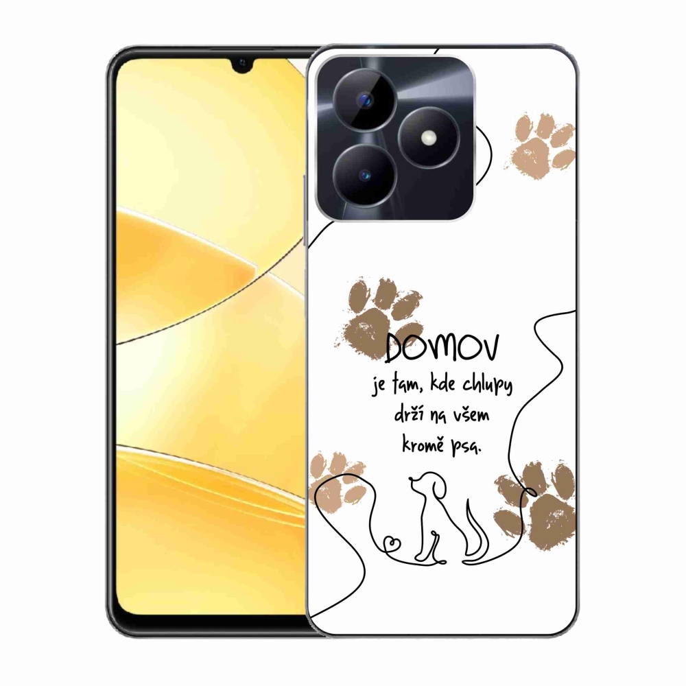 Gél tok mmCase a Realme C51/C53 készülékhez - kutya motívum fehér háttérrel