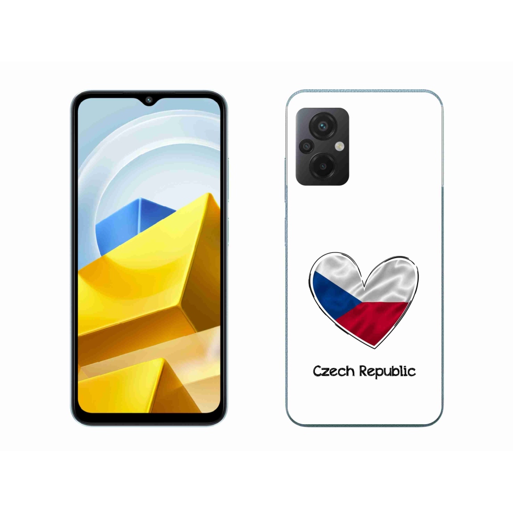 Gél borító mmCase a Xiaomi Poco M5 4G-hez - szív zászló fehér háttérrel