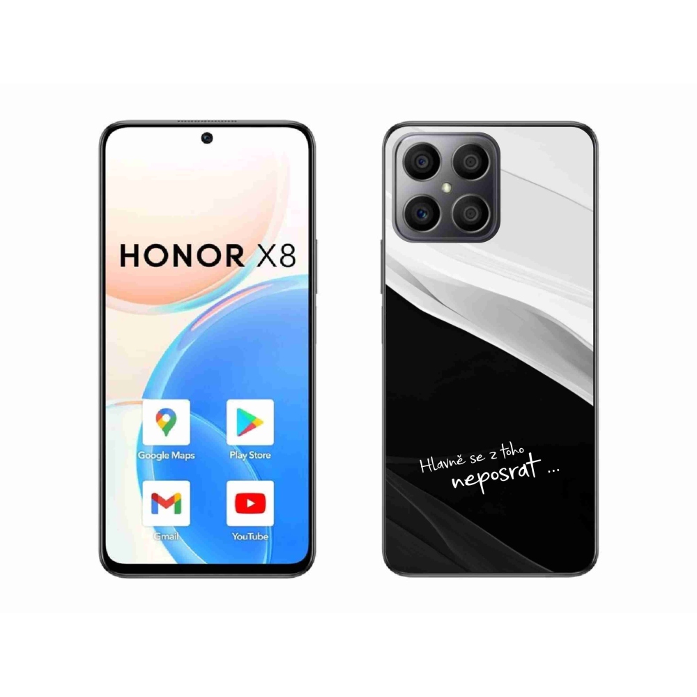 Gél borító mmCase a Honor X8 4G-hez - vicces szöveg 13 fekete és fehér háttérrel