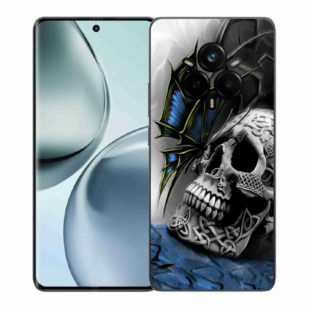 Gél borítás mmCase a Realme 14 Pro 5G készülékhez - pillangó és koponya