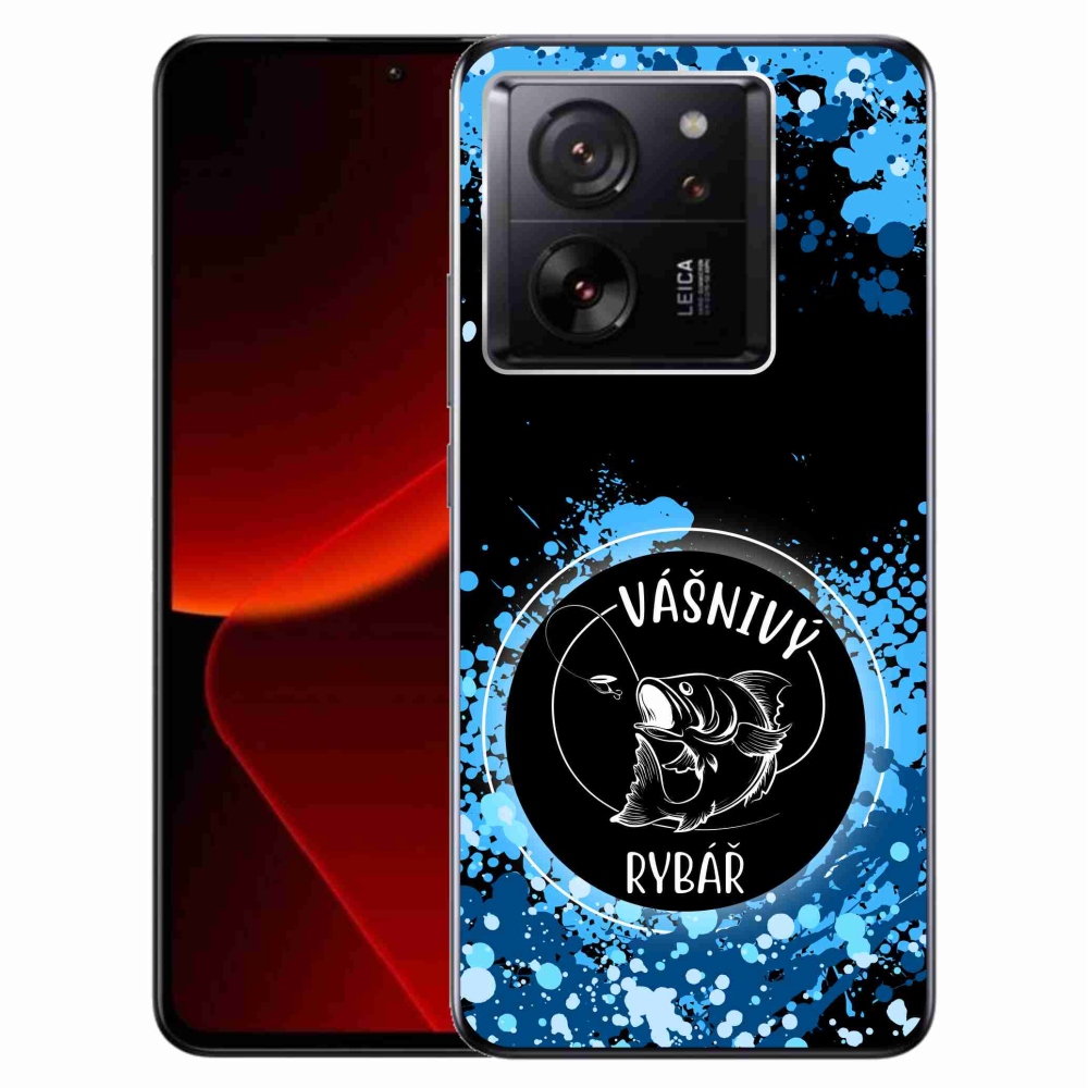 Gél borítás mmCase a Xiaomi 13T/13T Pro számára - szenvedélyes halász fekete háttérrel