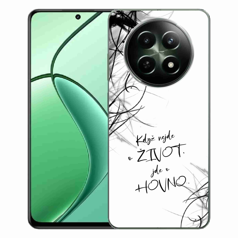 Gél borító mmCase a Realme 12 5G/12x 5G készülékhez - vicces szöveg 16 fehér háttérrel