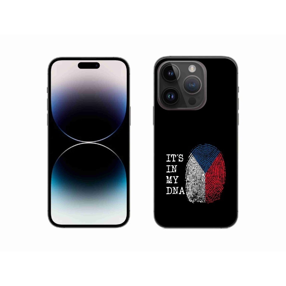 Zselés borítás mmCase iPhone 14 Pro 6.1 - zászlós ujjlenyomat fekete háttérrel