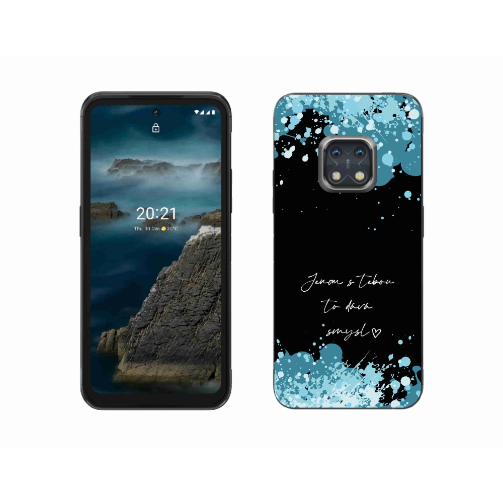 Gél borító mmCase a Nokia XR20 készülékhez - szöveg szerelemben fekete háttérrel