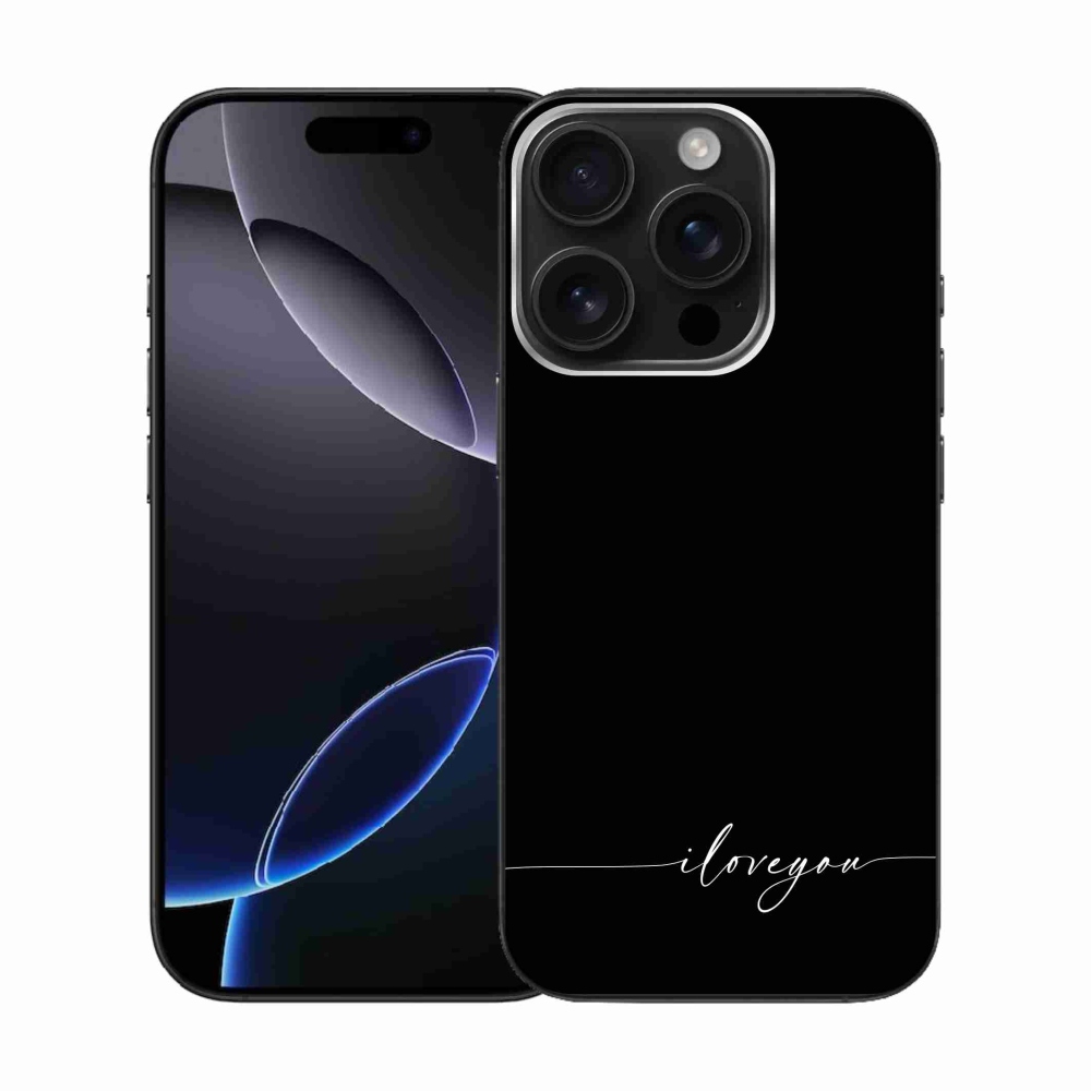 Gél borítás mmCase iPhone 16 Pro készülékhez - Szeretlek fekete háttérrel