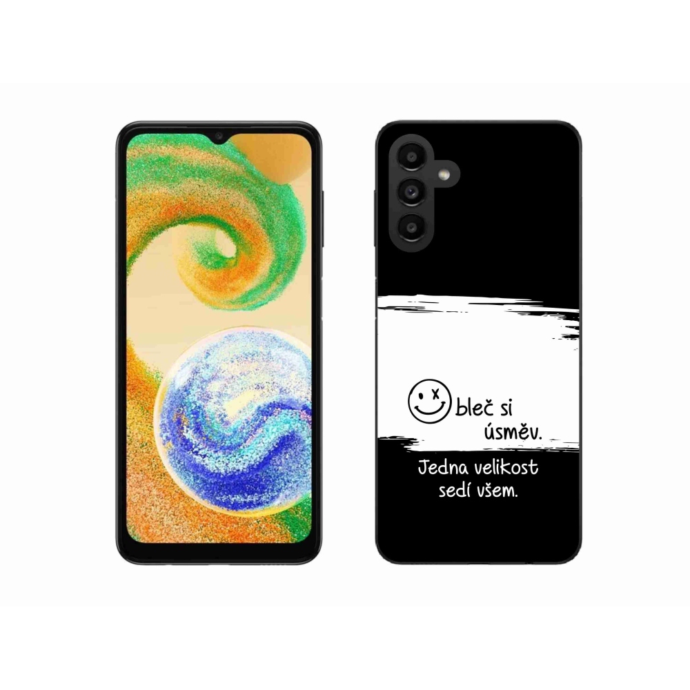 Gél borító mmCase Samsung Galaxy A04s (164.7x76.7x9.1mm) - vicces szöveg 8 fekete és fehér háttérrel