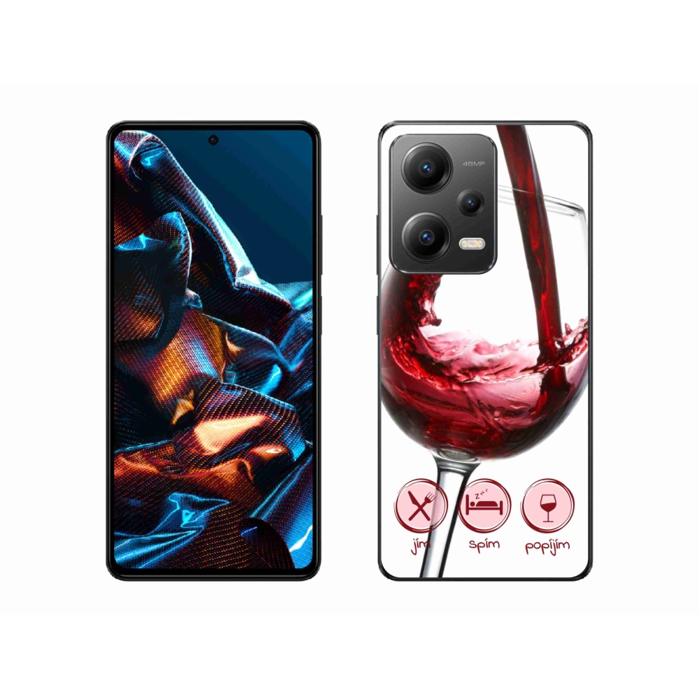 Gél tok mmCase a Xiaomi Redmi Note 12 Pro 5G-hez - borospohár piros