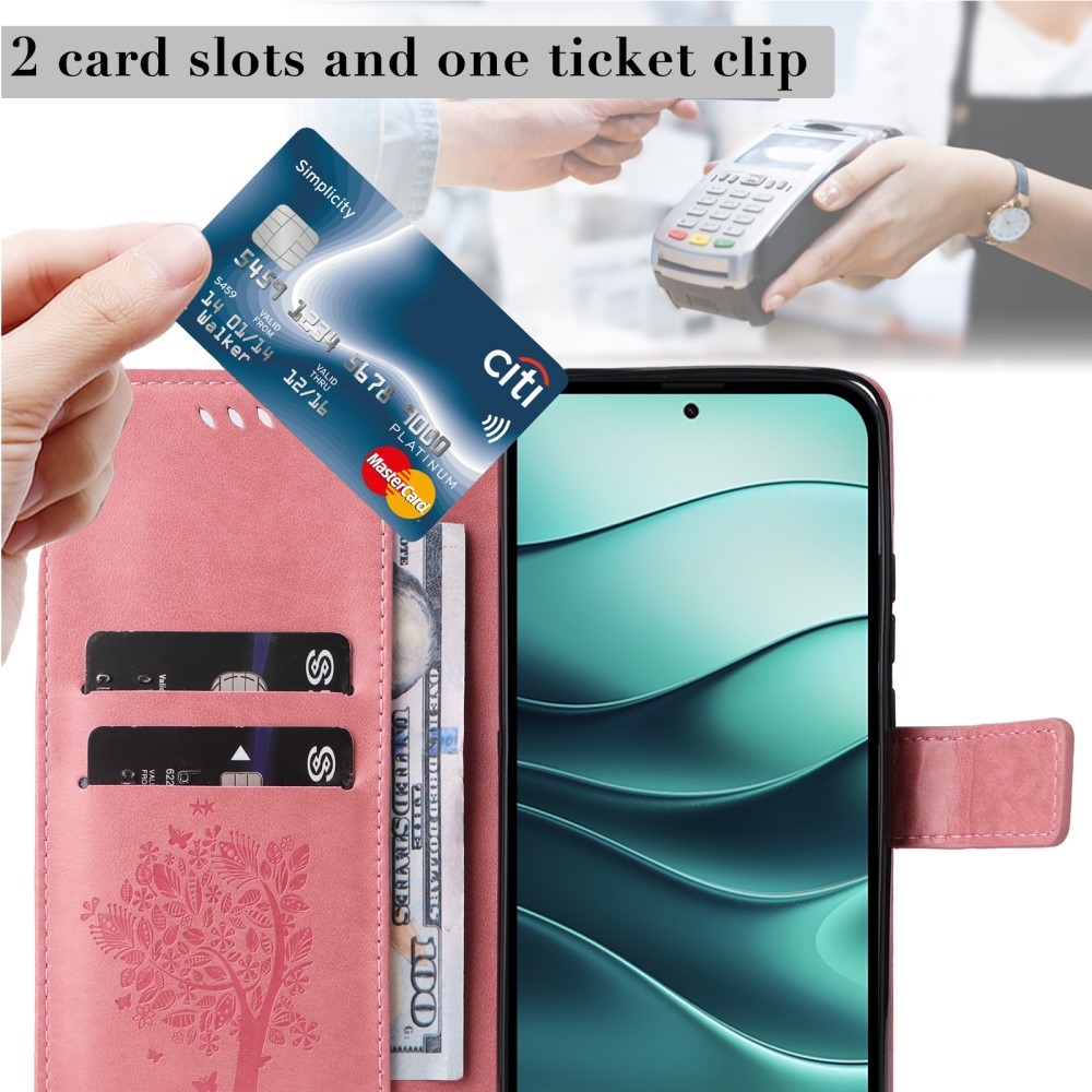 Fák könyve tok Xiaomi Redmi Note 14 5G - rózsaszínű