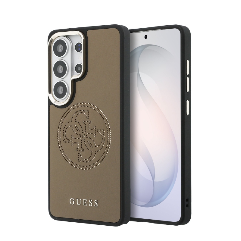 Guess PU perforált 4G logós mágneses hátlap Samsung Galaxy S26 Ultra Barna