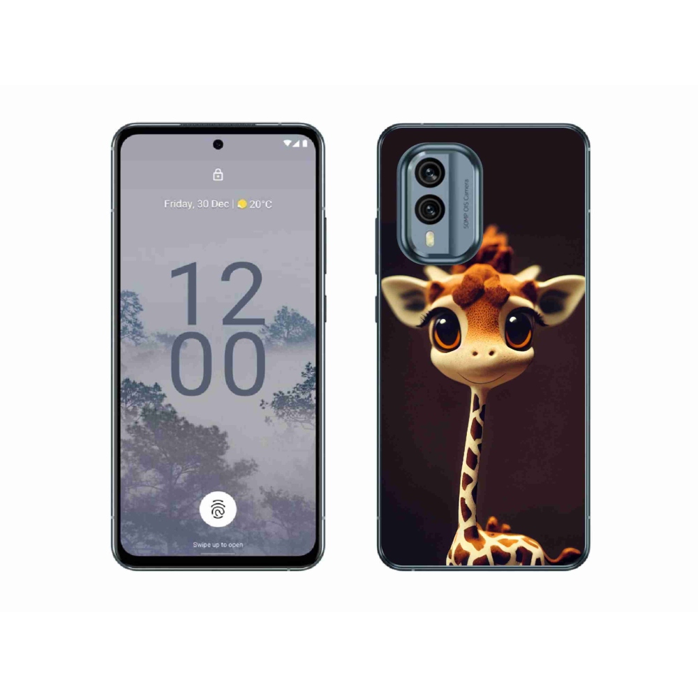 Zselés borítás mmCase a Nokia X30 5G készülékhez - kis zsiráf
