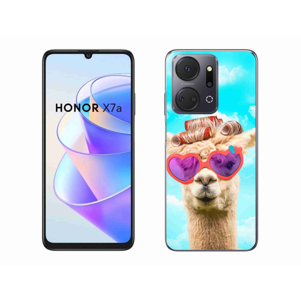 Zselés borítás mmCase a Honor X7a számára - szemüveges láma