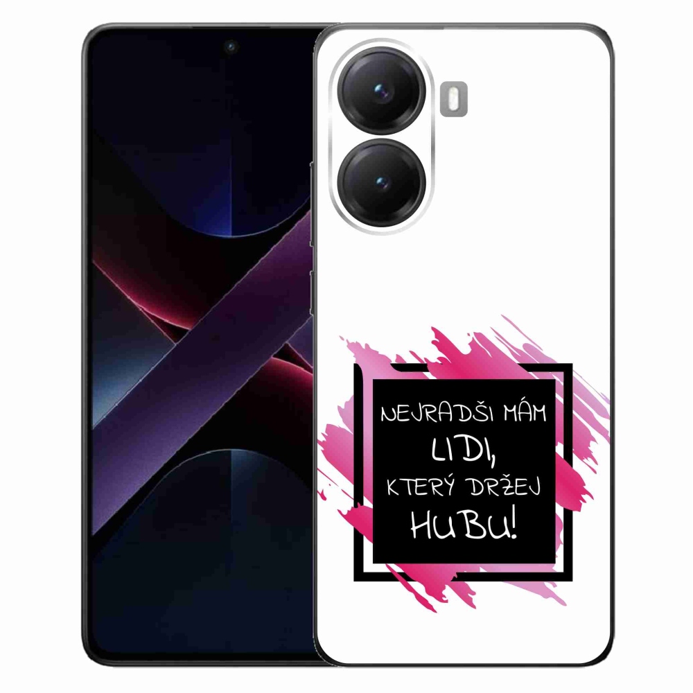 Gél borító mmCase a Xiaomi Poco X7 Pro 5G számára - vicces szöveg 7 fekete és fehér háttérrel