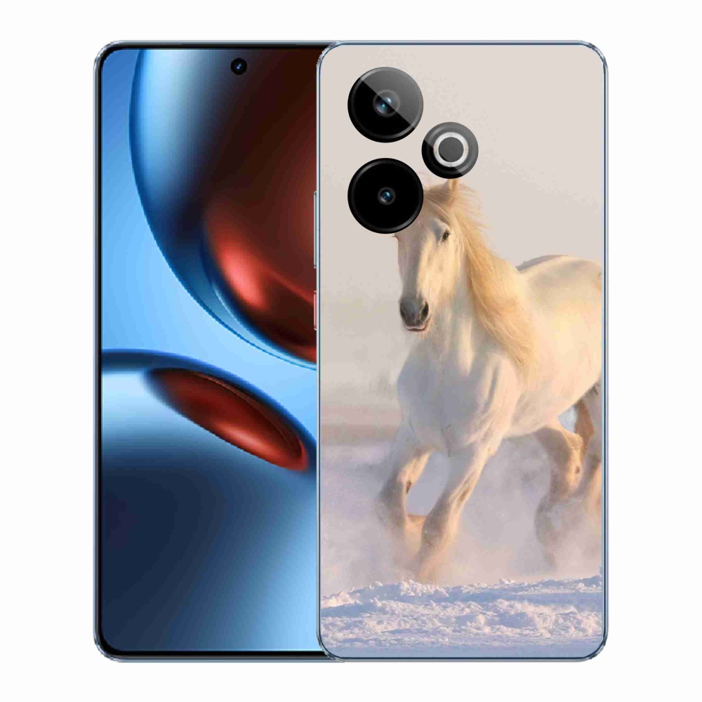 Gél borítás mmCase a Realme GT 7 5G/GT 7T 5G számára - ló a hóban