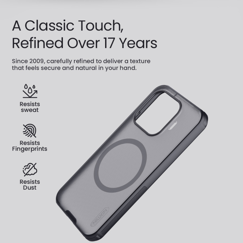 Nillkin Super Frosted PRO mágneses hátlap a Xiaomi 17T-hez, átlátszó fekete